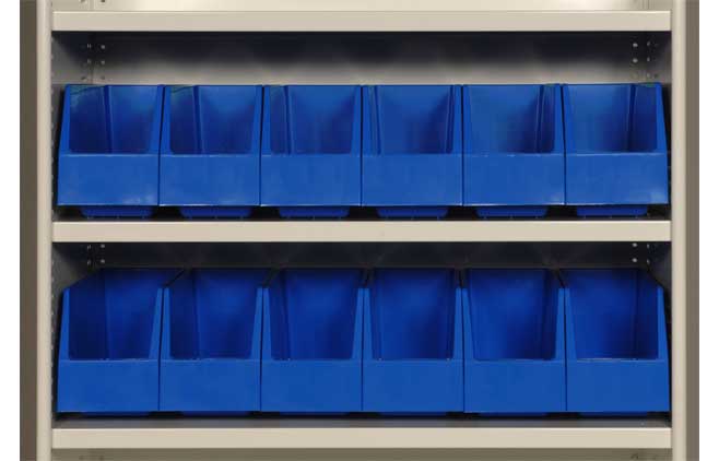 Pick Bin Display on Shelves - DMD Storage Group