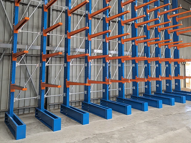 Cantilever Racking Row Warehouse