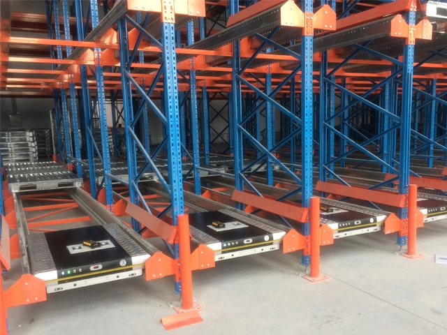Pallet Shuttles Lined Up